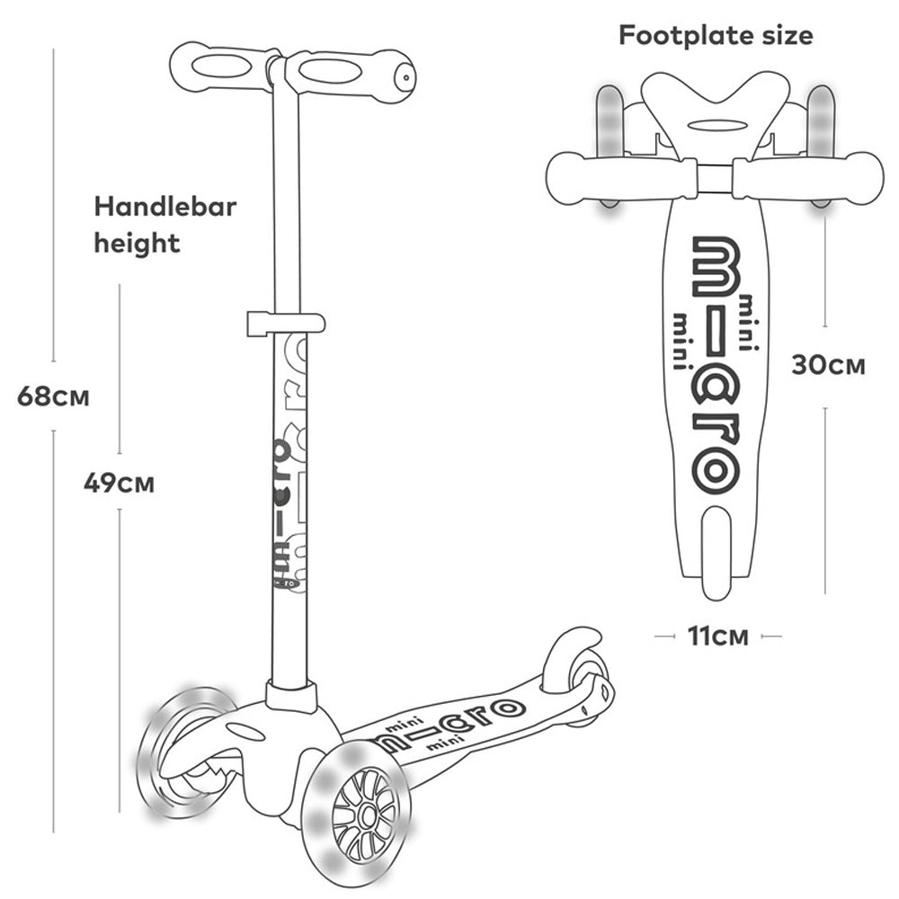 Aqua Mini Micro Deluxe Scooter with LED Light-Up Wheels Age 2-5 MMD076