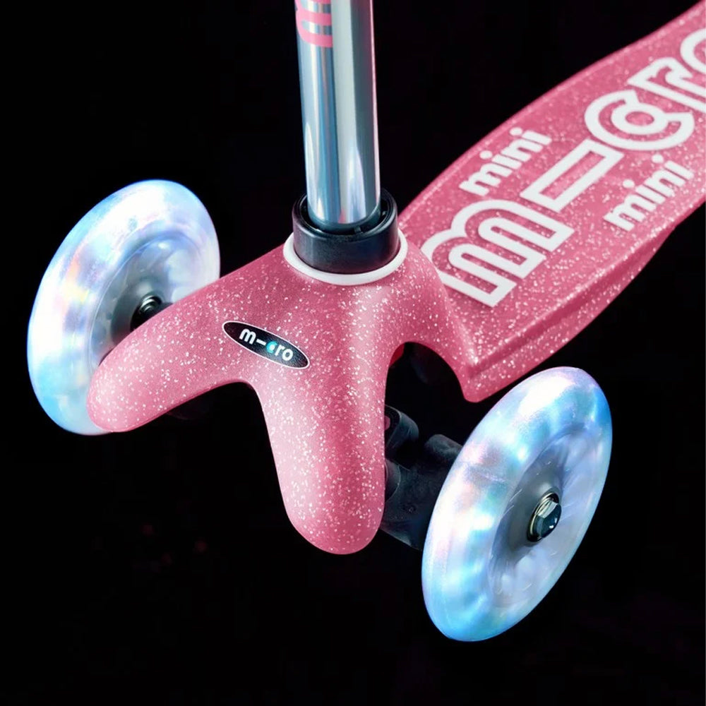 Glitter Pink Mini Micro Deluxe Scooter with LED Light-Up Wheels Age 2-5 MMD208
