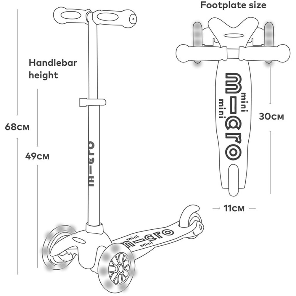 Glitter Pink Mini Micro Deluxe Scooter with LED Light-Up Wheels Age 2-5 MMD208