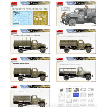 Miniart WWII G7107 1.5t 4x4 Cargo Truck w/Wood Body 1:35 Plastic Model Kit 35386