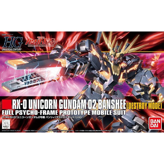 Bandai HG UC RX-0 Unicorn Gundam 02 Banshee (Destroy Mode) Gunpla Kit 57983