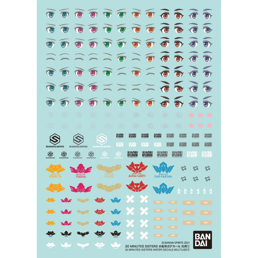 Bandai 30MS General Decal Sheet Weapons, Eyes, Armour etc 63713