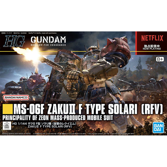 Bandai HG RFV MS-06F Zaku II F Type Solari Requiem for Vengeance Gunpla Kit