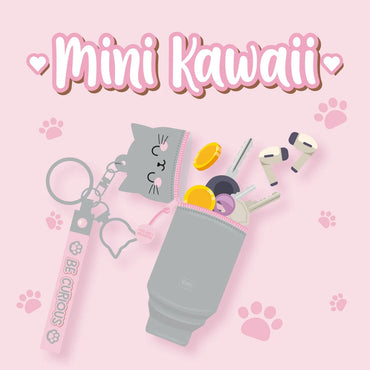 Legami Mini Kawaii Coin Purse Case Keyring - Kitty Cat
