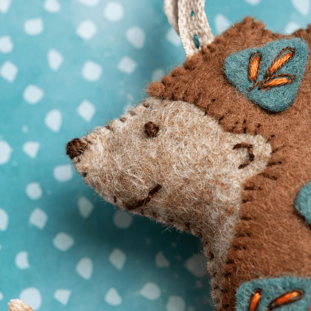 Corinne Lapierre Folk Embroidered Hedgehog Felt Craft Mini Kit