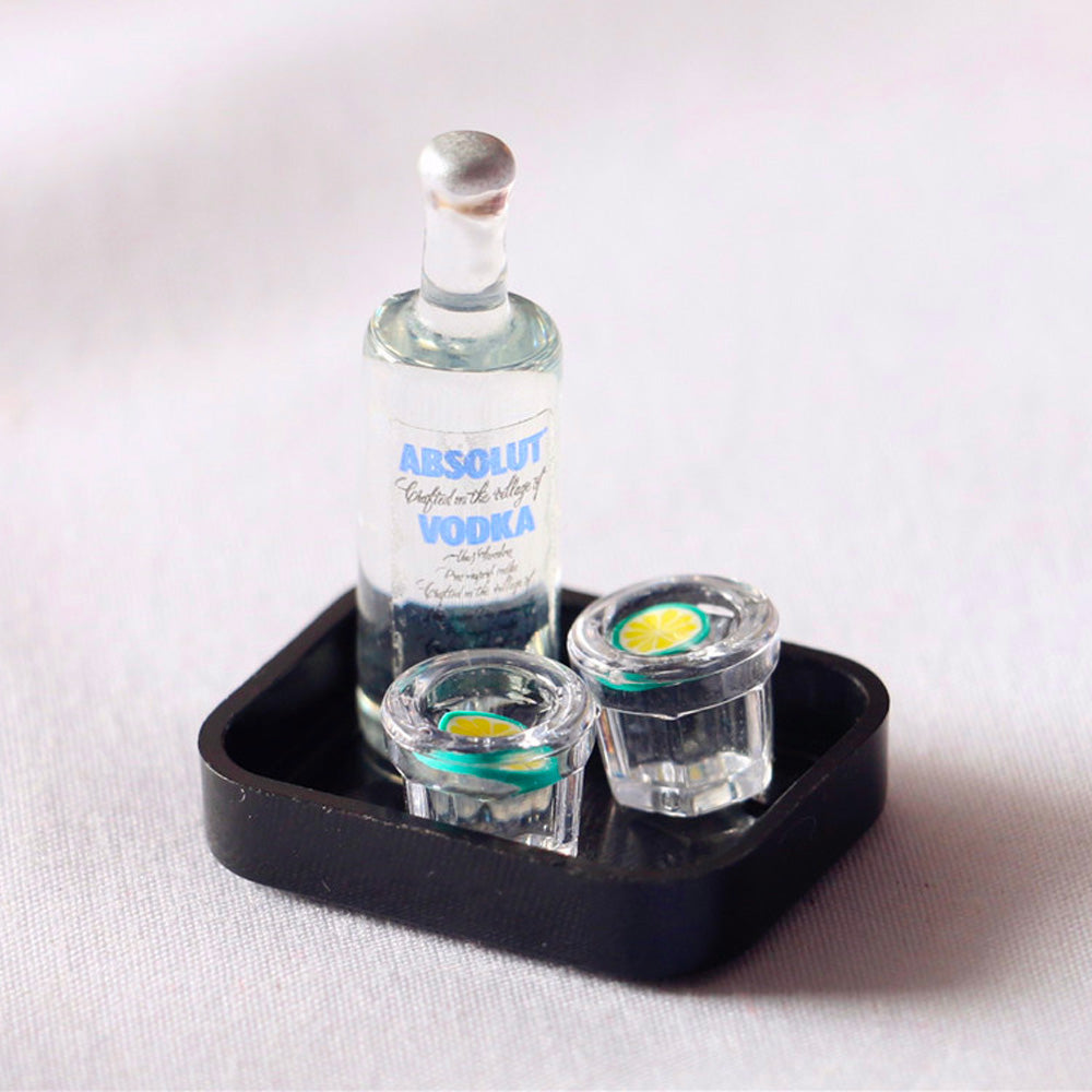 Vodka Bottle & Glasses w/Tray 1:10 Scale RC Crawler Accessory