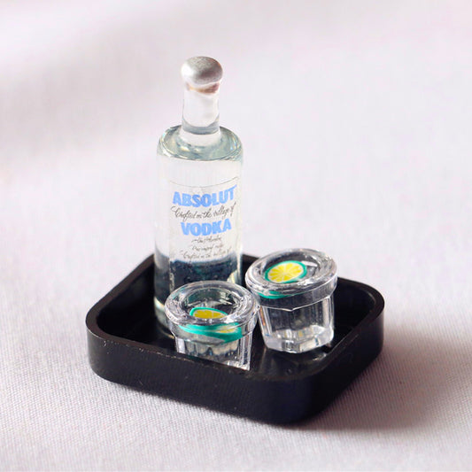 Vodka Bottle & Glasses w/Tray 1:10 Scale RC Crawler Accessory