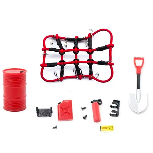 Cargo Net, Fuel Drum, Shovel etc 1:24 Scale RC Crawler Accessories