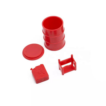 Fuel Can and Drum Barrel Red Plastic 1:24 Scale RC Crawler Accessories