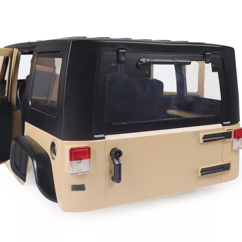 Yellow Jeep Wrangler 1:10 Axial SCX10 Bodyshell & Interior RC Car Upgrade Kit