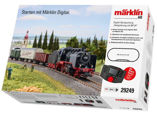 Marklin DB BR24 Steam Freight Train Set III (~AC-Sound) MN29249 HO Gauge
