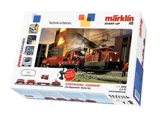 Marklin Start Up Fire Department Electric Freight Starter Set (~AC) MN29722 HO Gauge