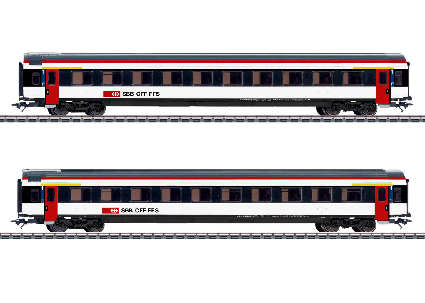 Marklin SBB Mark IV A 1st Class Express Coach Set (2) VI MN42154 HO Gauge