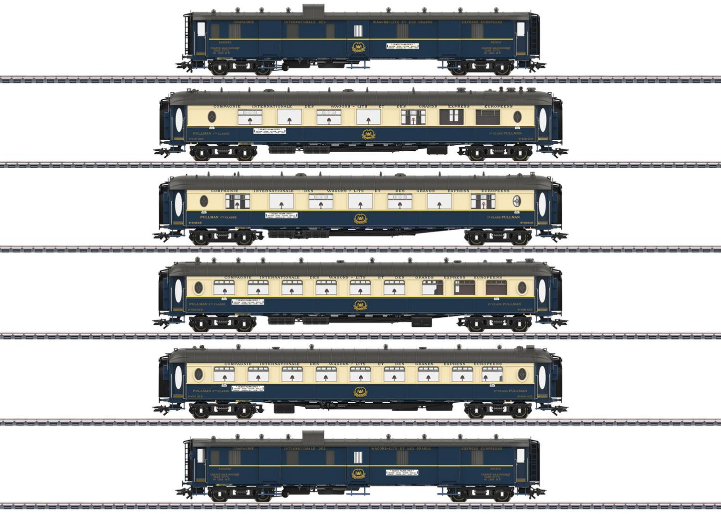 Marklin CIWL Edelweiss Parlour Car Express Coach Set (6) II MN42470 HO Gauge