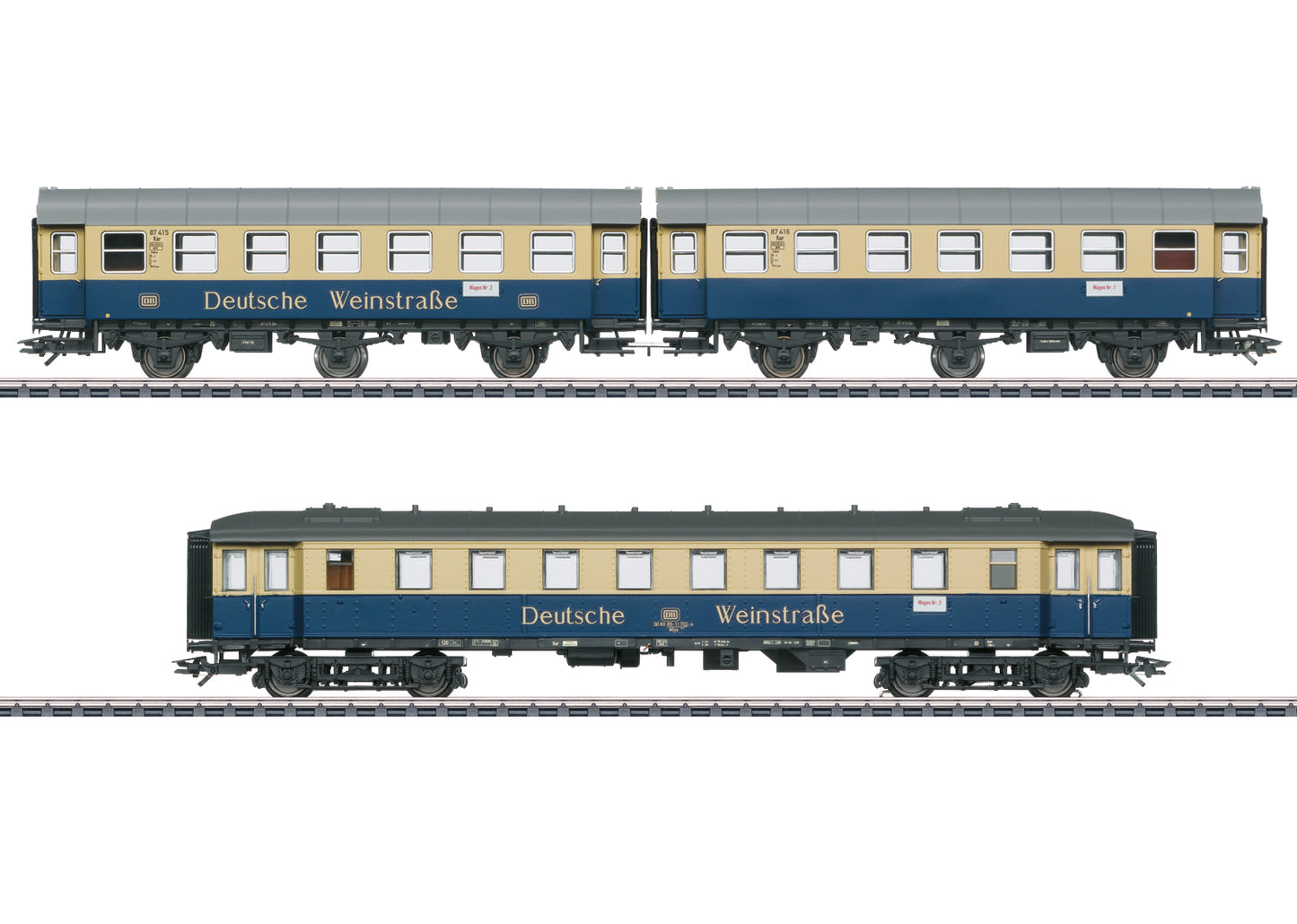 Marklin DB Deutsche Weinstrasse Coach Set (2) IV HO Gauge 43189