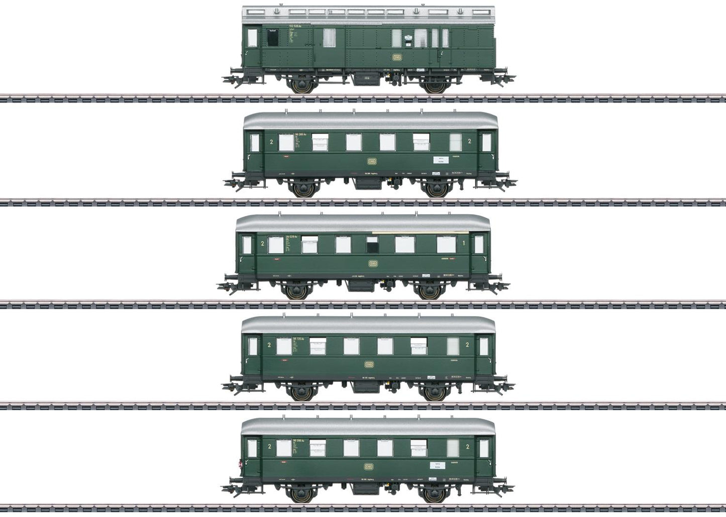 Marklin DB Standard Design Branch Line Coach Set (5) III HO Gauge 43353