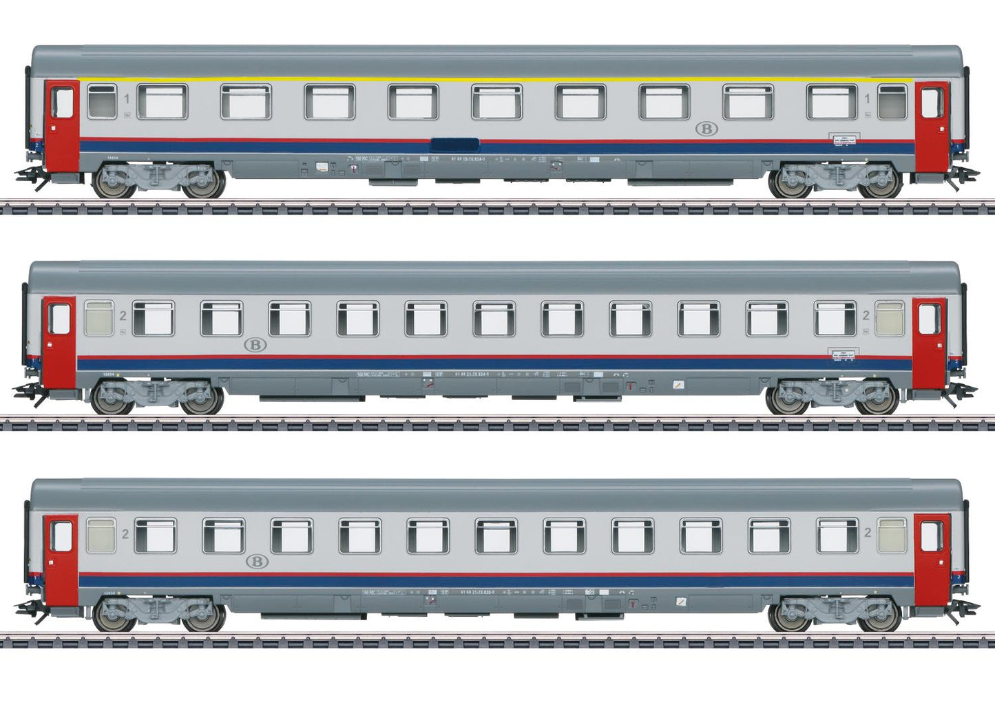 Marklin SNCB EC90 Vauban Express Coach Set (3) V HO Gauge 43523