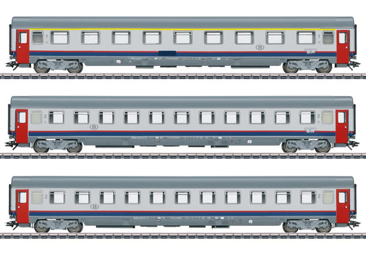 Marklin SNCB EC90 Vauban Express Coach Set (3) V HO Gauge 43523