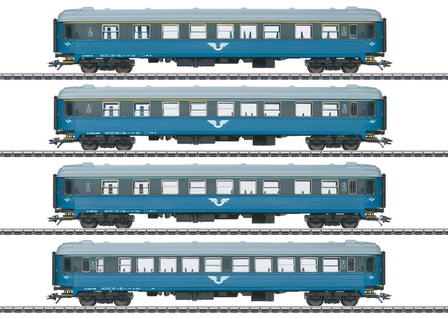 Marklin SJ A2/AB3K/B5/B1K Coach Set (4) V MN43787 HO Gauge