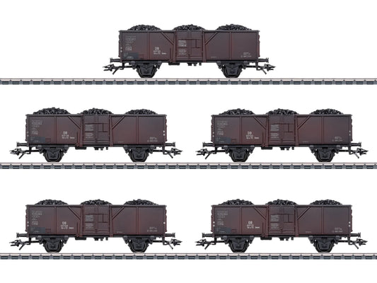 Marklin 44311 DB Fd-z-72 Ommv Open Wagon w/Coal Load Set (5) III HO Gauge