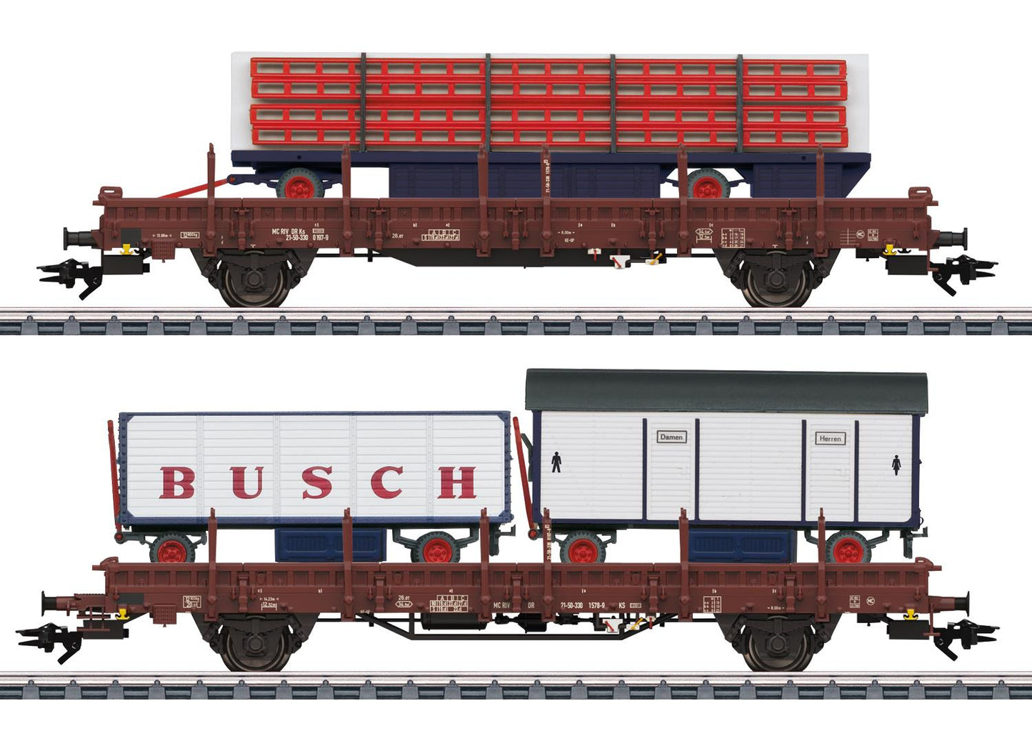 Marklin DR Ks3300/Ks3301 Circus Busch Wagon Set (2) IV MN45042 HO Gauge