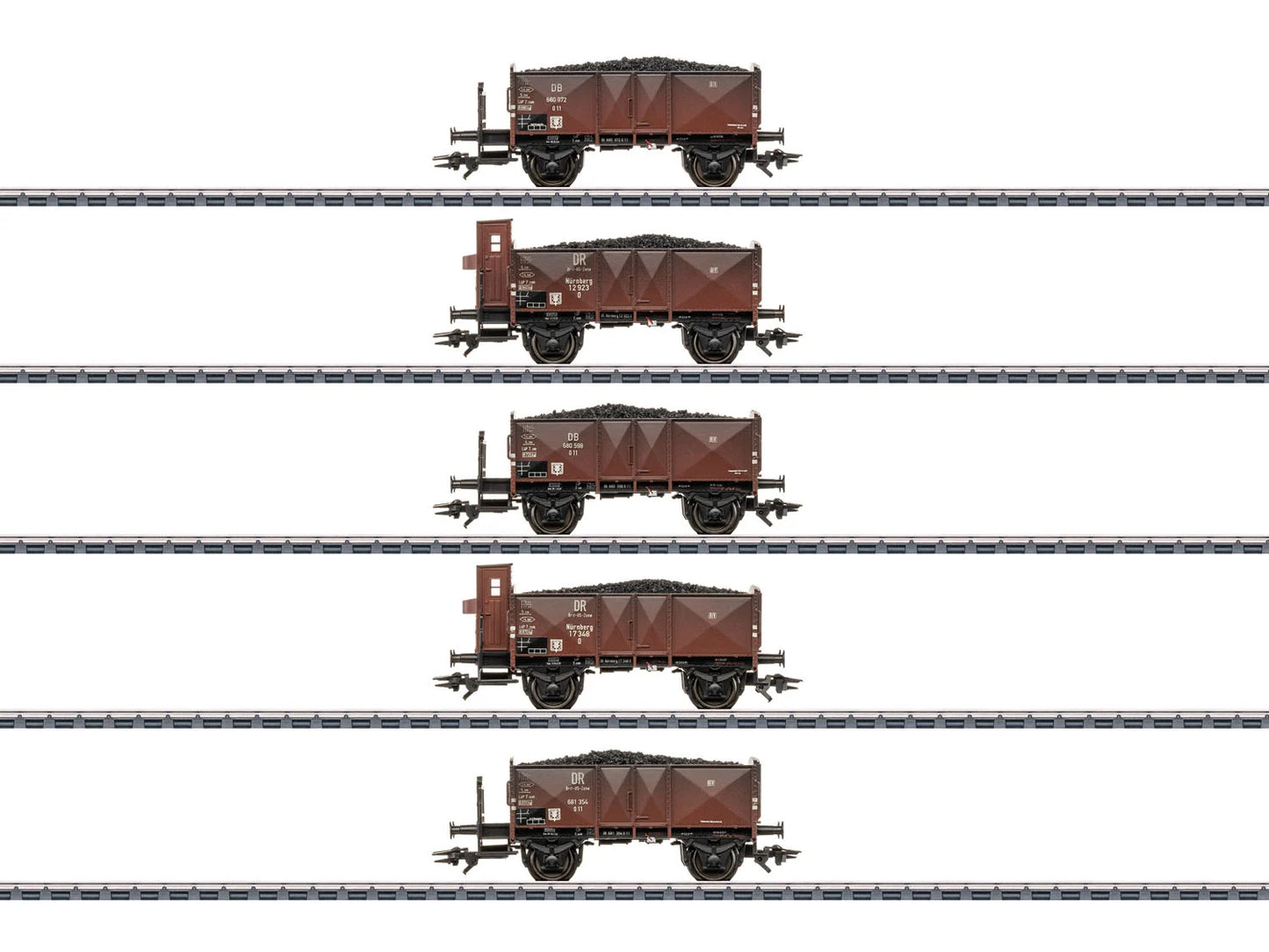 Marklin 46047 DB O11/O Open Wagon w/Coal Load Set (5) III HO Gauge