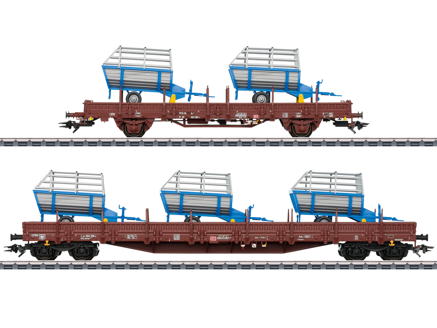 Marklin 46407 DBAG Stake Wagon Set (2) w/Agricultural Loads VI HO Gauge