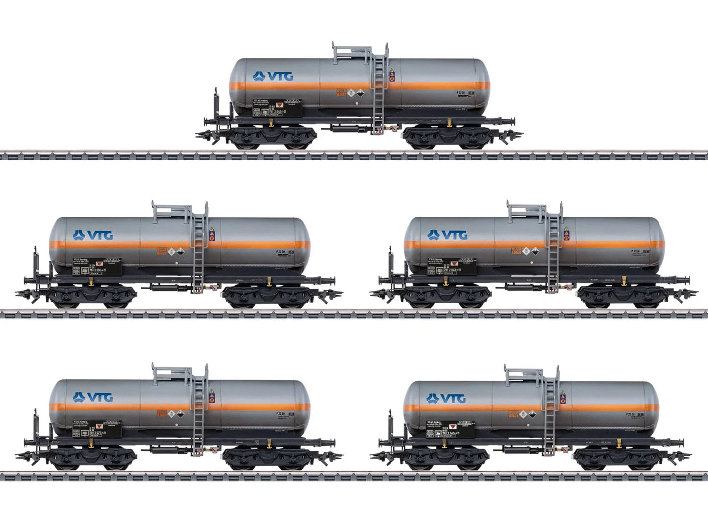 Marklin VTG Chlorine Bogie Gas Tank Wagon Set (5) V MN46465 HO Gauge