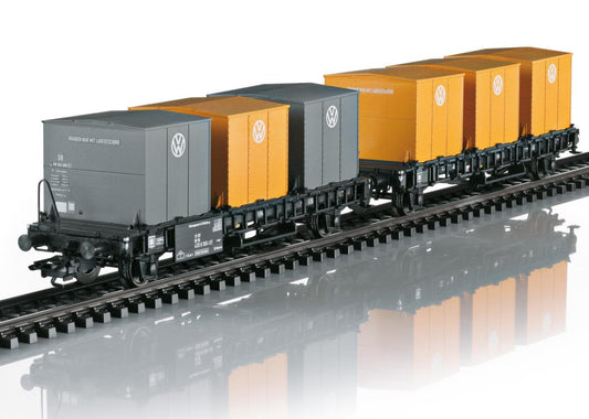 Marklin MN46661 DB Laabs VW Container Carrying Wagon Set (2) IV HO