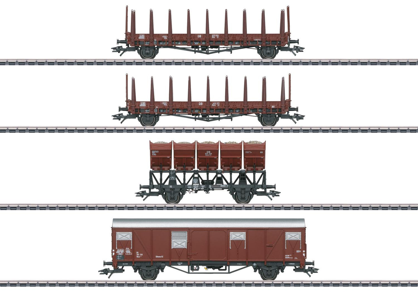Marklin DB Mixed Freight Wagon Set (4) III MN46662 HO Gauge