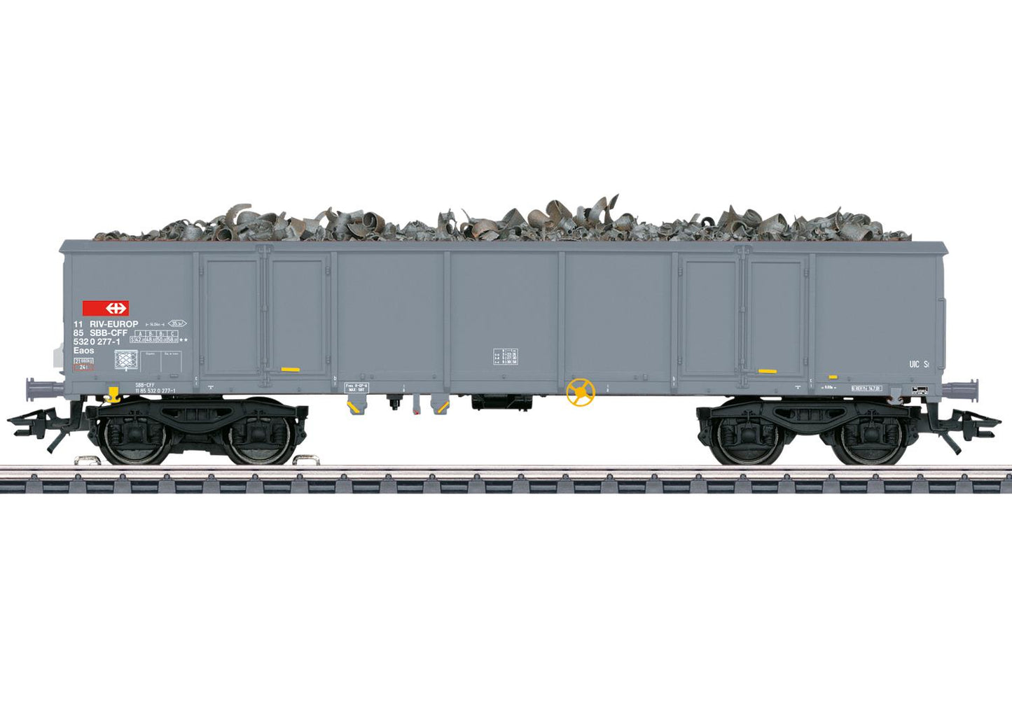 Marklin SBB Eaos Gondola w/Scrap Load & Blinking Marker Light IV MN46917 HO Gauge