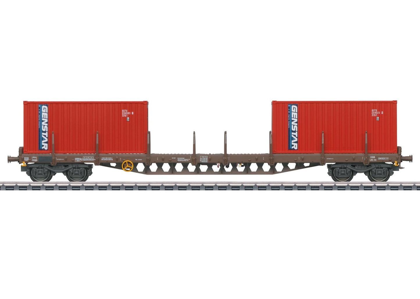 Marklin DSB Rs Bogie Flat Wagon w/Genstar Container Load V MN47157 HO Gauge