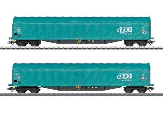 Marklin SNCB Rils Sliding Tarpaulin Wagon Set (2) VI HO Gauge MN47164
