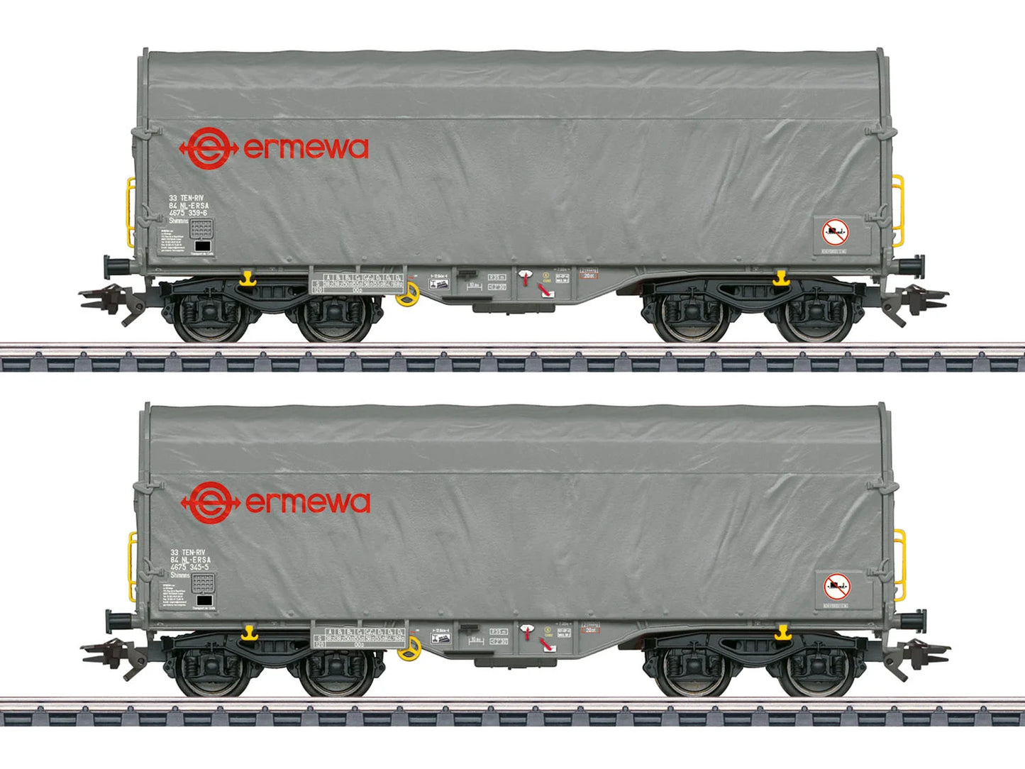 Marklin 47230 Ermewa Shimmns Sliding Tarpaulin Wagon Set (2) VI HO Gauge