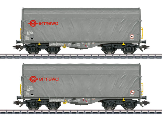 Marklin 47230 Ermewa Shimmns Sliding Tarpaulin Wagon Set (2) VI HO Gauge