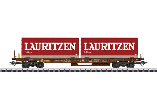 Marklin AAE Cargo Sdgms Pocket Wagon w/Lauritzen Container Load V HO Gauge 47439