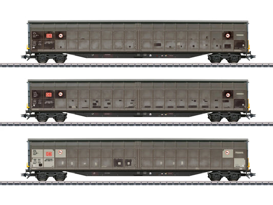 Marklin DB Cargo Habbins354 Sliding Wall Weathered Van Set (3) VI 48067 HO Gauge
