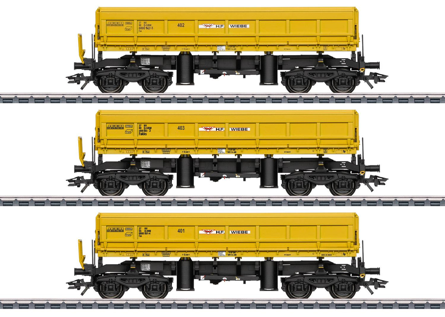 Marklin HF Wiebe Fas/Fakks Dump Wagon Set (3) VI MN48459 HO Gauge