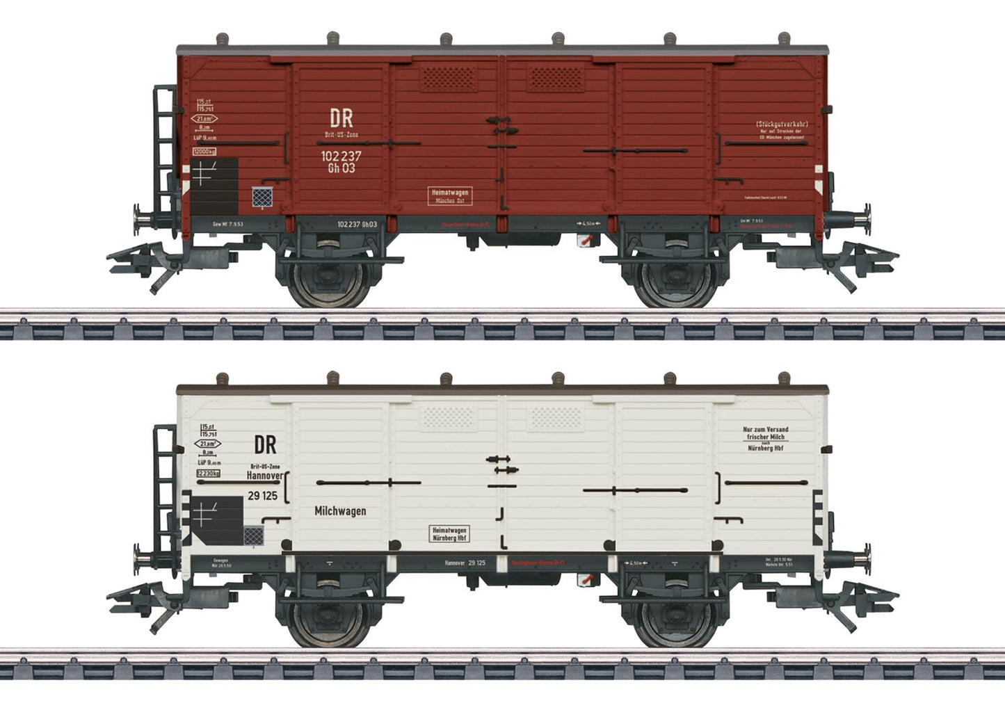 Marklin DR Milk Wagon Set (2) III MN48818 HO Gauge
