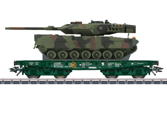 Marklin 48871 DBAG Rlmmps Flat Wagon w/Leopard 2A6 Tank Load VI HO Gauge