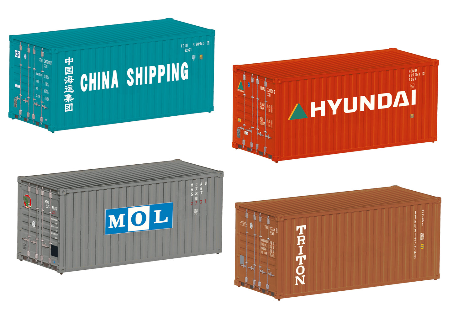 Marklin 20ft Container Set (4) HO Gauge MN76553