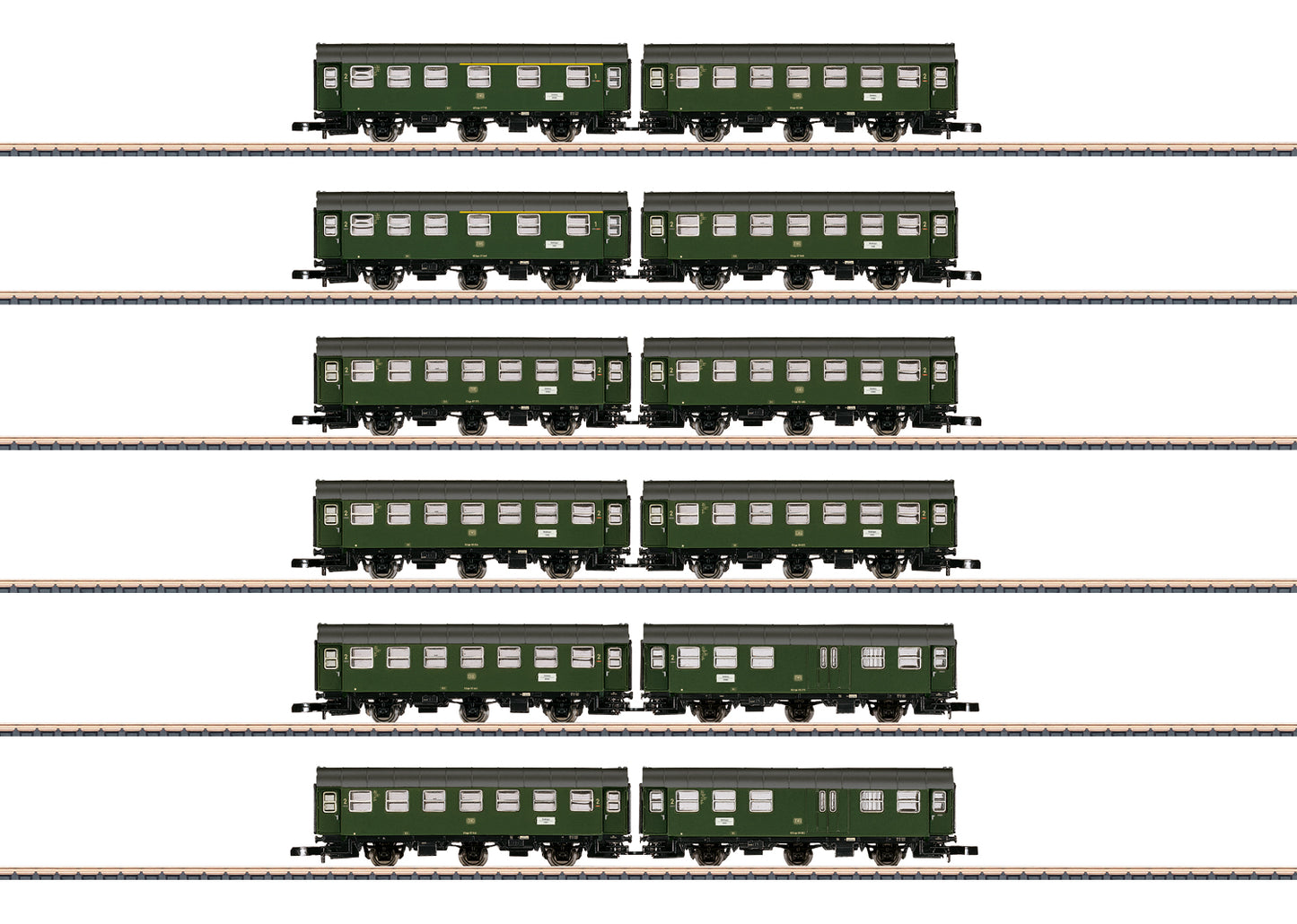 Marklin DB 3 Axle Rebuilt Coach Retailer Pack IV (6x2) Z Gauge MN87061