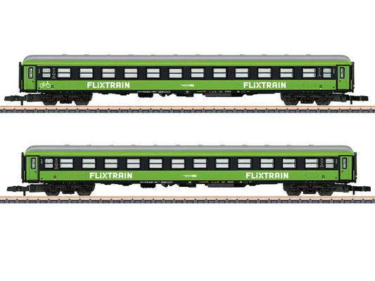 Marklin FlixTrain 2nd Class Coach Set (2) VI MN87404 Z Gauge