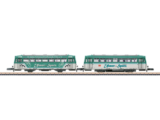 Marklin 88315 DBAG BR798 Ulmer Spatz Diesel Railcar & Trailer VI Z Gauge
