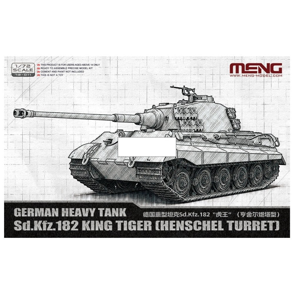 Meng Model 72-011 Sd.Kfz.182 King Tiger (Henschel Turret) Tank 1:72 Model Kit