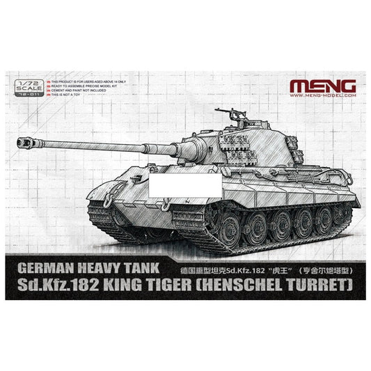 Meng Model 72-011 Sd.Kfz.182 King Tiger (Henschel Turret) Tank 1:72 Model Kit
