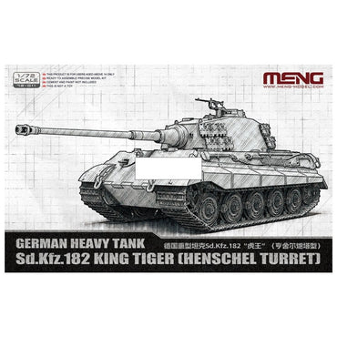 Meng Model 72-011 Sd.Kfz.182 King Tiger (Henschel Turret) Tank 1:72 Model Kit