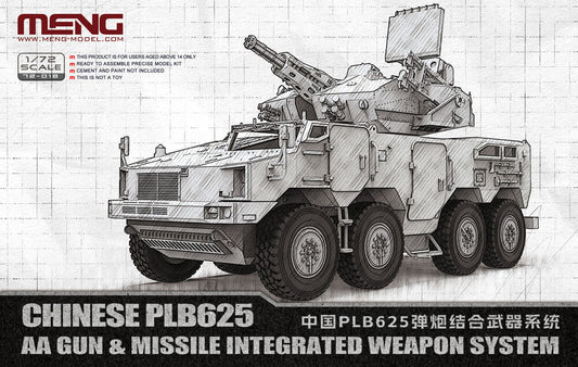 Meng Models Chinese PLB625 AA Gun & Missile Weapon System 1:72 Model Kit