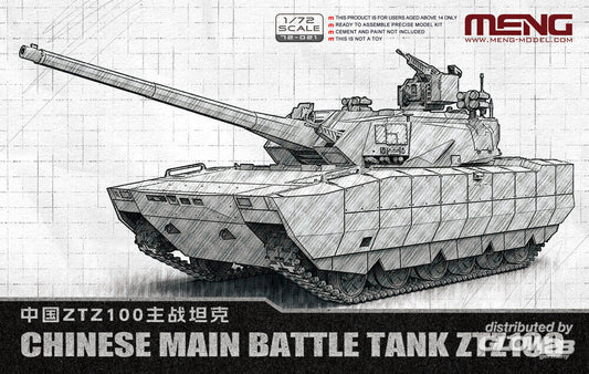 Meng Models Chinese Main Battle ZTZ100 1:72 Tank Model Kit