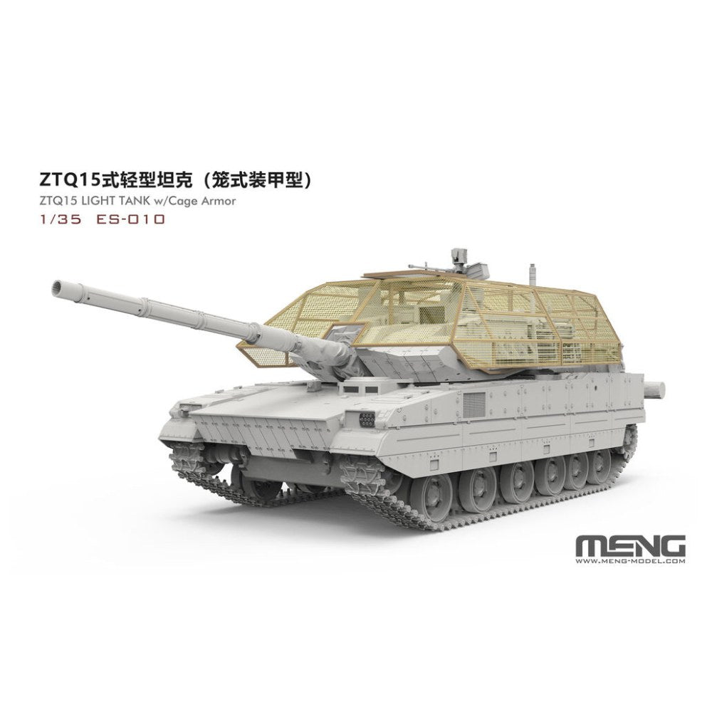 Meng Model ES-010 ZTQ15 Light Tank w/Cage Armour Tank 1:35 Model Kit